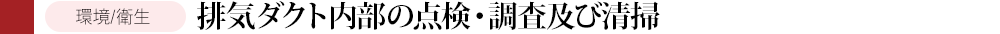 排気ダクト内部の点検・調査及び清掃